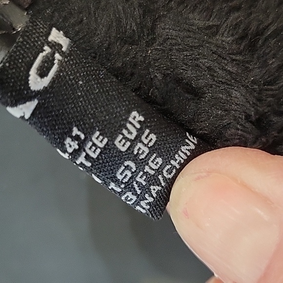 Coach black rubber knee high rain boots lace up in back fur lined size 5…Nice! - Picture 8 of 9